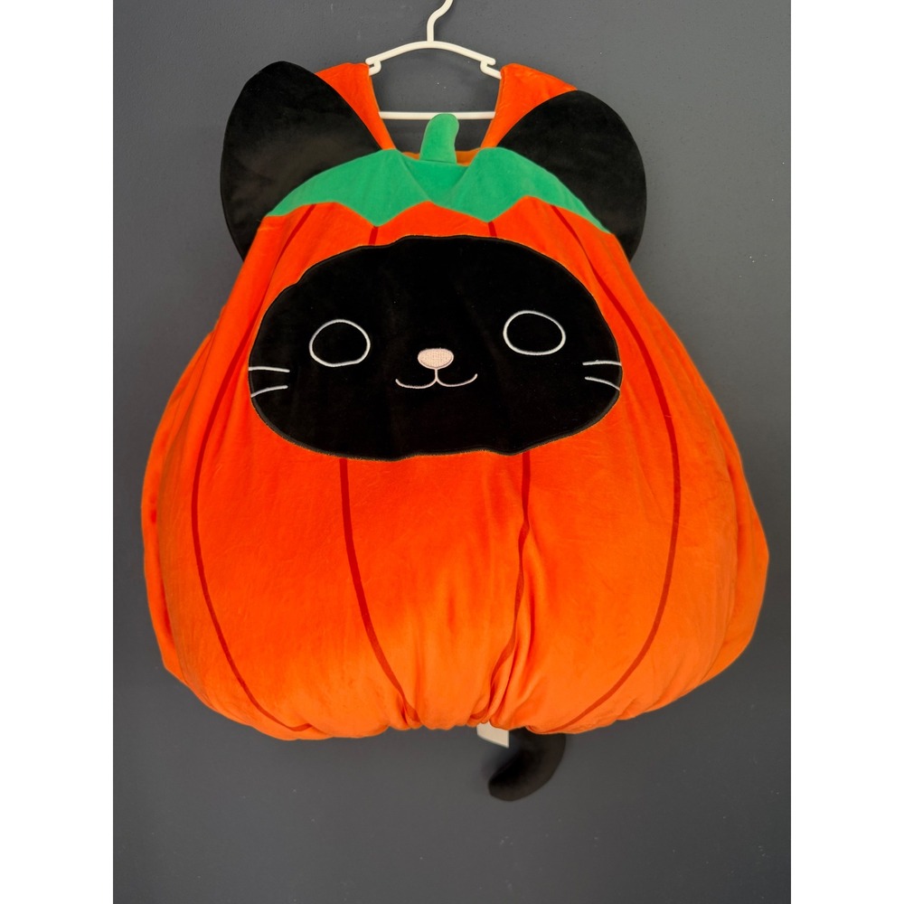 Squishmallows Calio the Cat Pumpkin Costume Youth Size Orange Black Plush NWOT